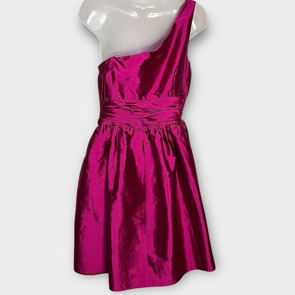 ELIZA J Fuchsia pink One Shoulder Dress Size 8 Cocktail Party Formal Event - Picture 4 of 7